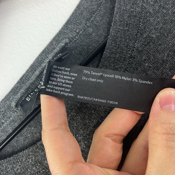 Eileen Fisher Grey 3/4 Sleeve Tunic Sweater Top Womens Size MP Minimalist Career - Picture 7 of 8